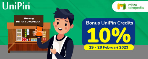Beli Voucher UniPin di Warung Mitra Tokopedia, Bonus UniPin Credits 10%